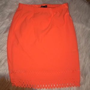 Neon orange skirt
